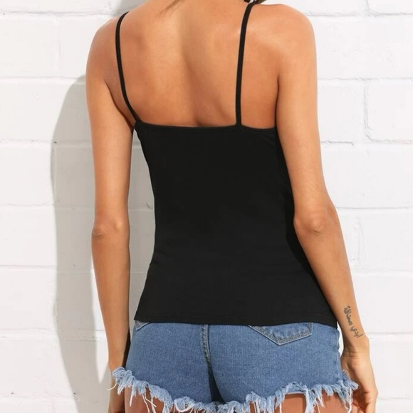 Boho black crisscross front cami top - Picture 4 of 4